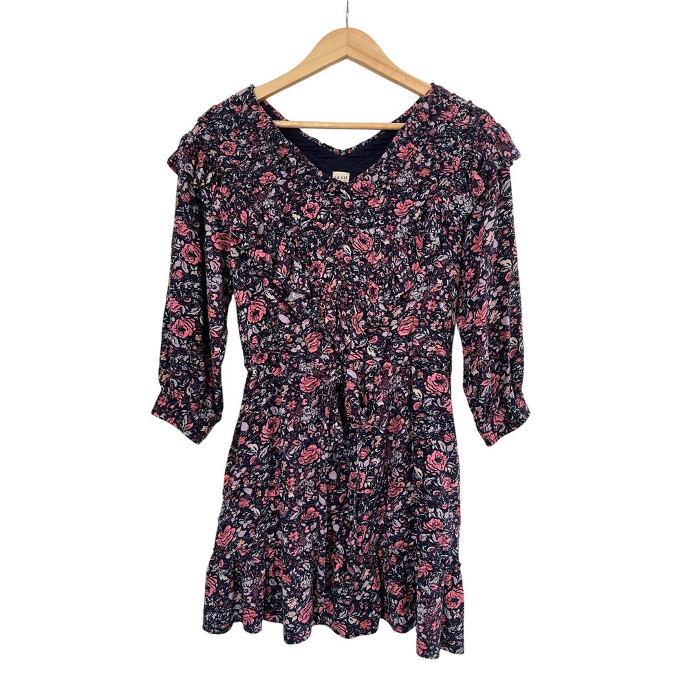 La Vie bRebecca Taylor Floral Mini Dress Womens Medium Cottagecore Fairy Boho